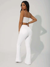 High Waist Whip Stitch Flare Leg Jeans